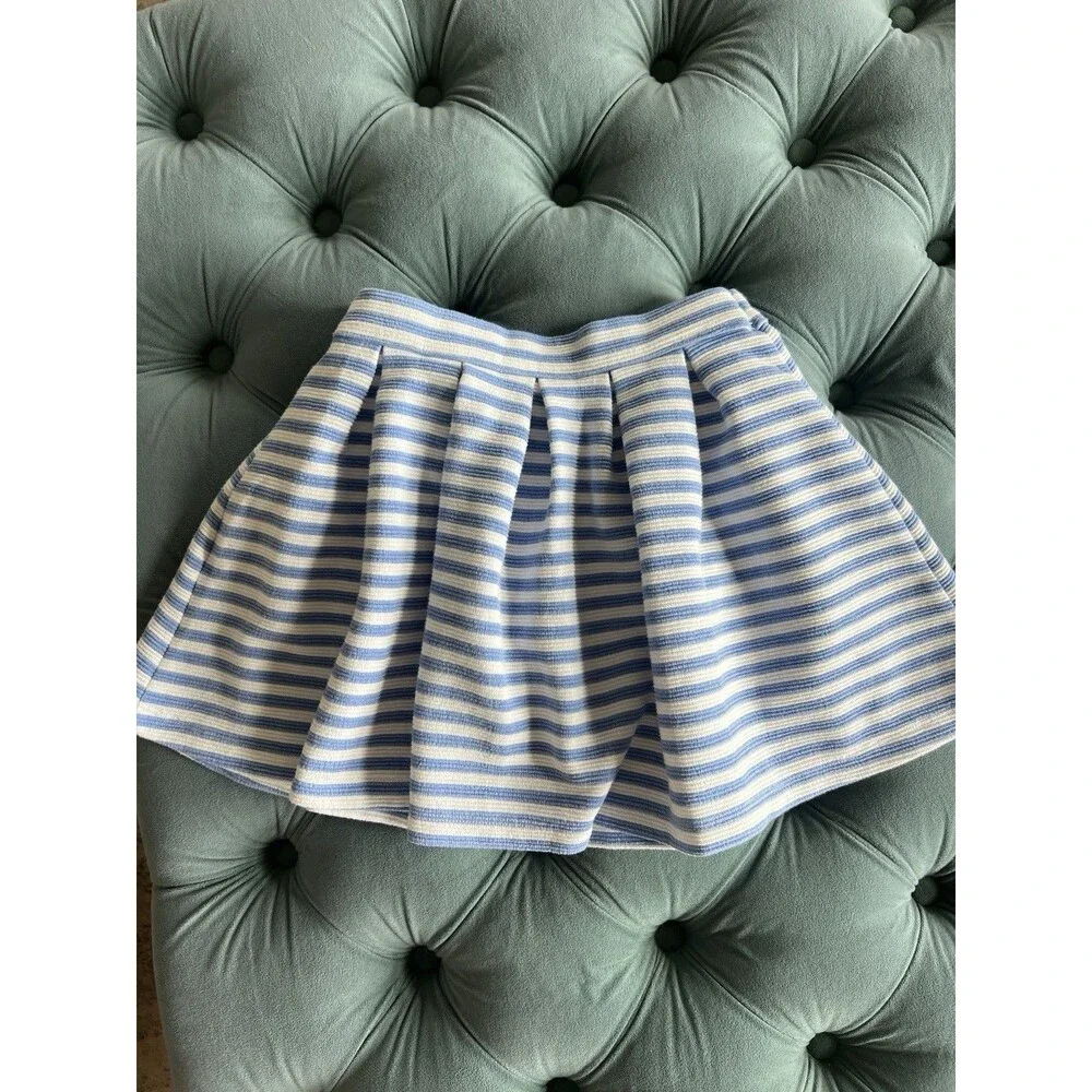 Gymboree skirt girl’s 8 Spring Prep white blue stripe pleat **READ**